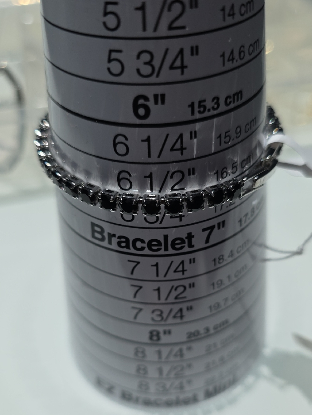 Black Crystal Tennis Bracelet in Silver Setting